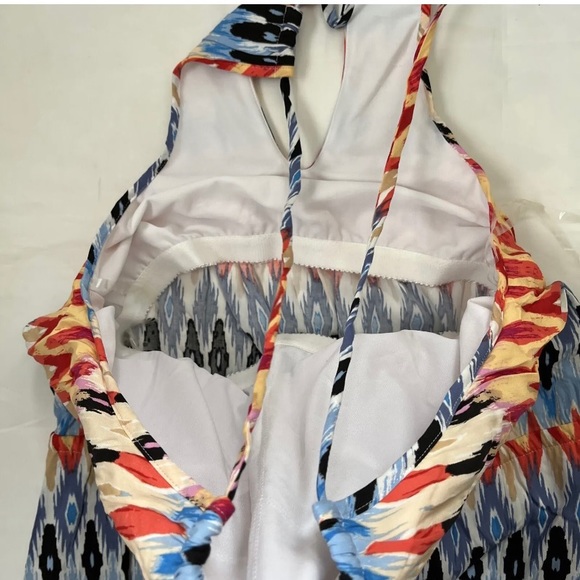 Athleta Ikat Print Sunset Halter Maxi Dress Size S - Picture 5 of 9
